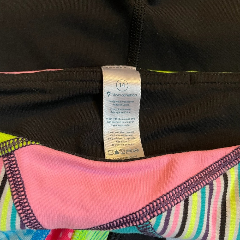 Ivivva Lululemon Reversible Shorts Set of 2 Sz 14 - Picture 6 of 6